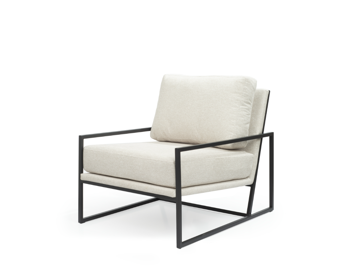 Tommy Franks Newell Lounge Chair in Avery Velour Cream   Nicholas John Interiors