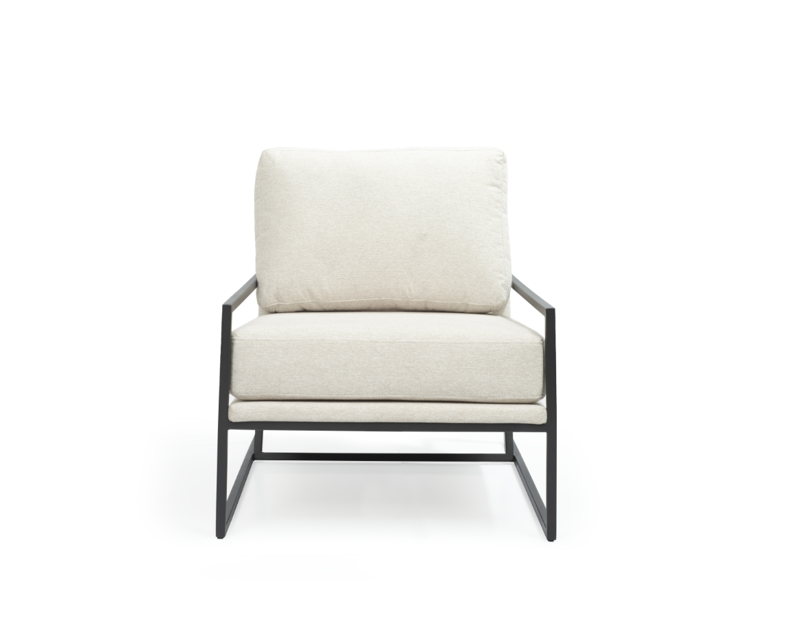 Tommy Franks Newell Lounge Chair in Avery Velour Cream   Nicholas John Interiors