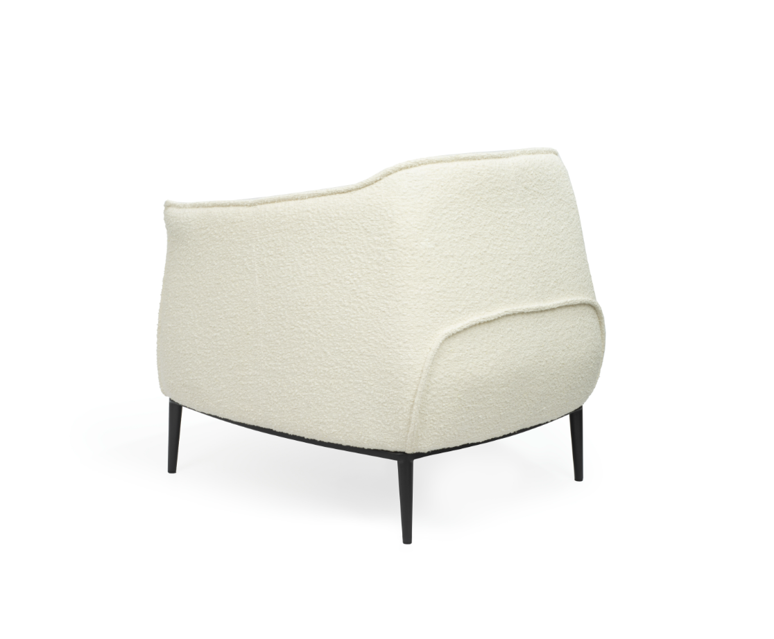 Tommy Franks Tyrone Lounge Chair - Chex Bouclé Polar   Nicholas John Interiors