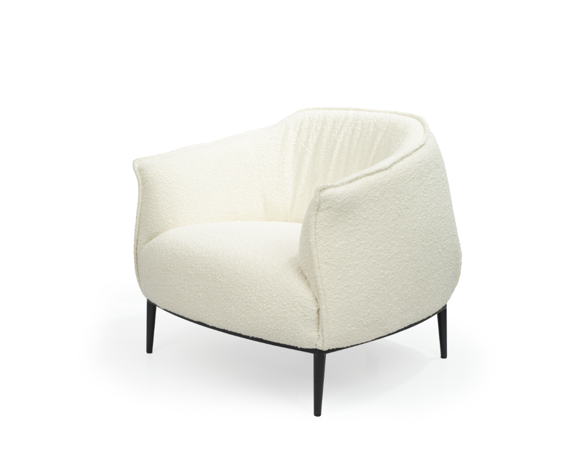 Tommy Franks Tyrone Lounge Chair - Chex Bouclé Polar   Nicholas John Interiors