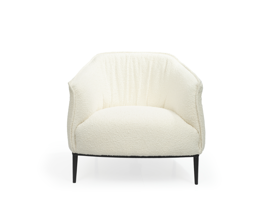 Tommy Franks Tyrone Lounge Chair - Chex Bouclé Polar   Nicholas John Interiors
