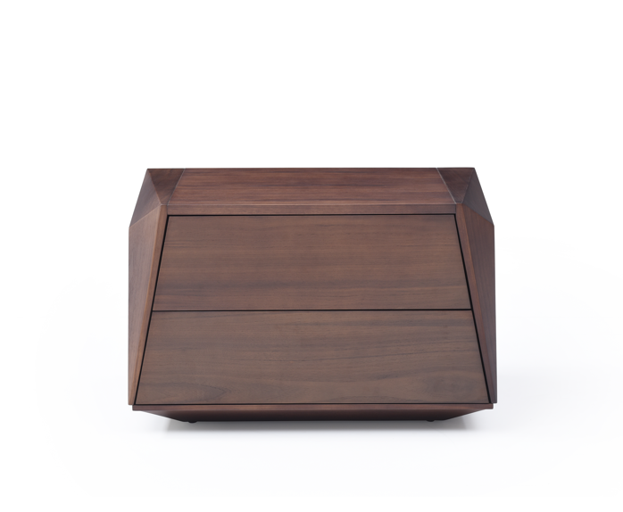 Madon Wide Bedside Table 700mm - Walnut   Nicholas John Interiors