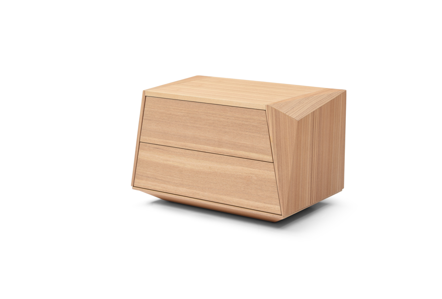 Tommy Franks Madon Wide Bedside Table 700mm - Ash Oak   Nicholas John Interiors