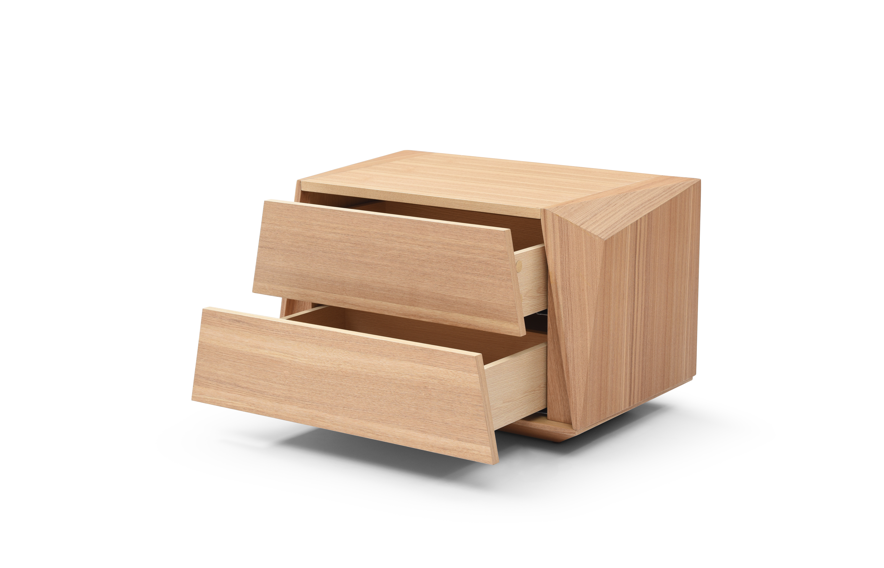Tommy Franks Madon Wide Bedside Table 700mm - Ash Oak   Nicholas John Interiors
