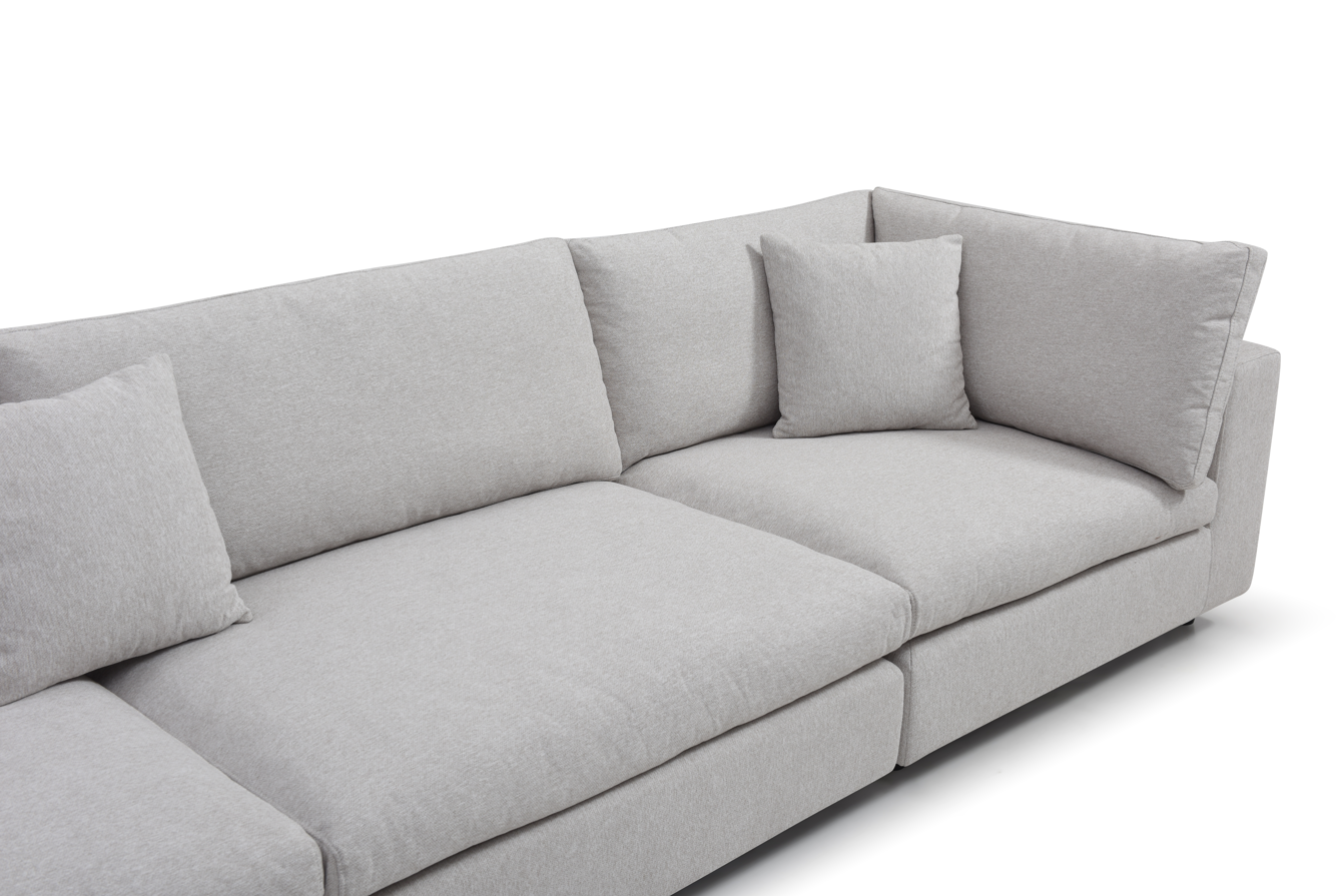 Tommy Franks Blanco 5 Piece Modular Sofa - Avery Velour Cream   Nicholas John Interiors