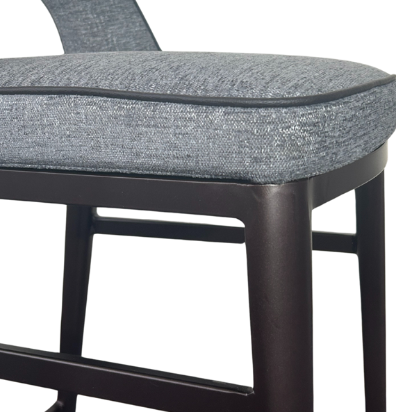 Tommy Franks Verna Bar Stool - Enzimi Dark Grey and Dark Bronze