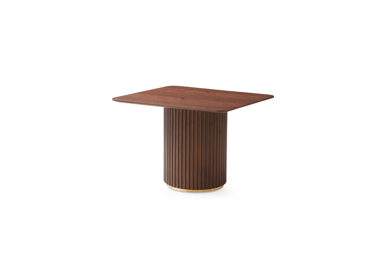 Lantine Side Table - Walnut & Brass   Nicholas John Interiors