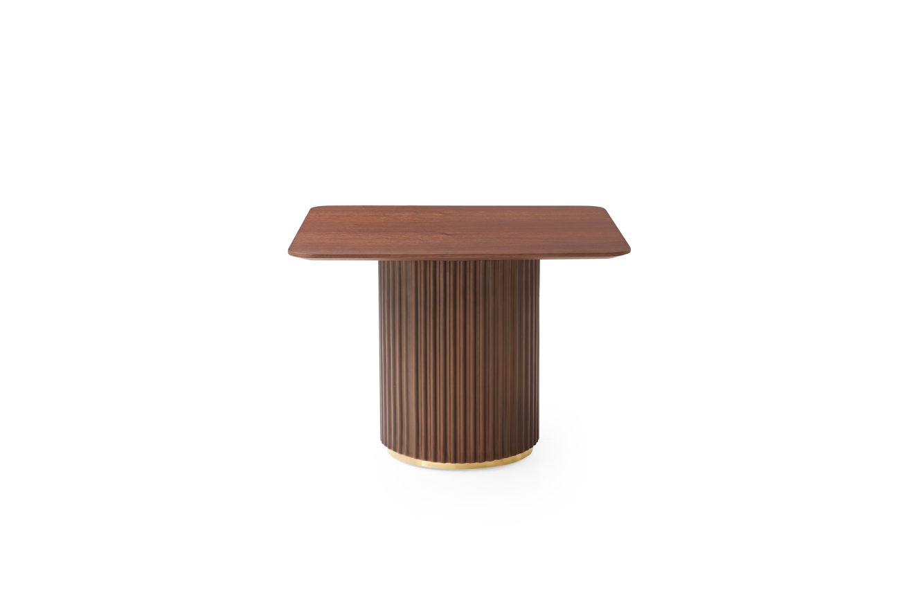 Lantine Side Table - Walnut & Brass   Nicholas John Interiors