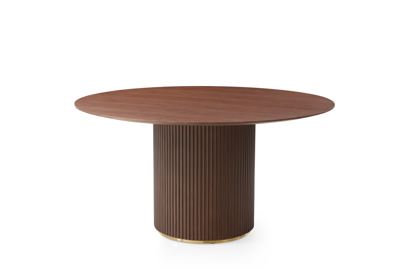 Lantine 150 Dining Table - Walnut & Brass   Nicholas John Interiors