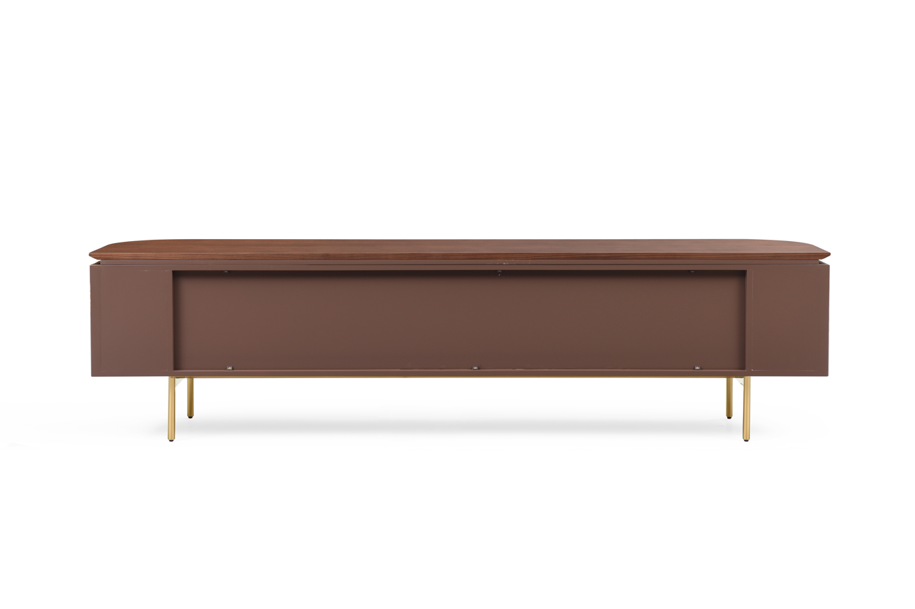 Tommy Franks Lantine TV Unit - Walnut & BrassTommy Franks   Nicholas John Interiors