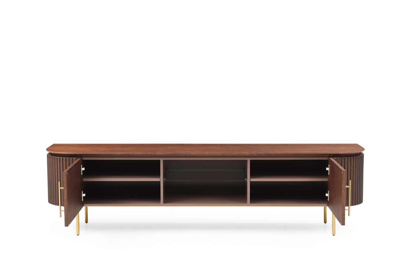 Tommy Franks Lantine TV Unit - Walnut & BrassTommy Franks   Nicholas John Interiors