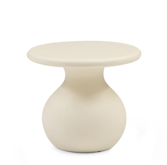 Tommy Franks Rolo Side Table - Matte Beige   Nicholas John Interiors