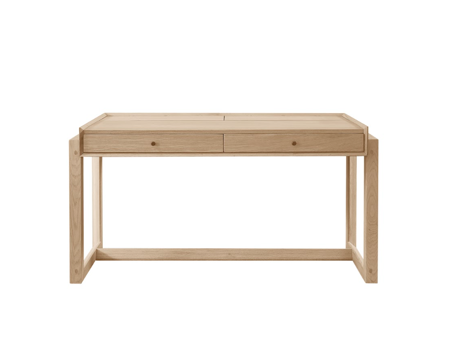 Tommy Franks Offset Solid Oak Desk in Natural   Nicholas John Interiors