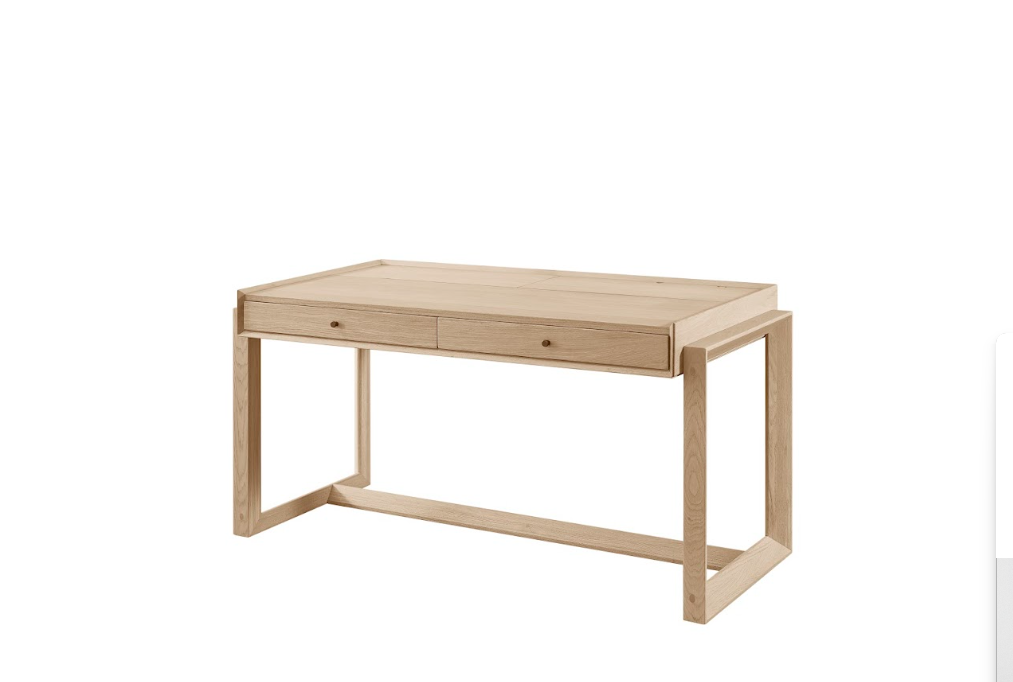 Tommy Franks Offset Solid Oak Desk in Natural   Nicholas John Interiors