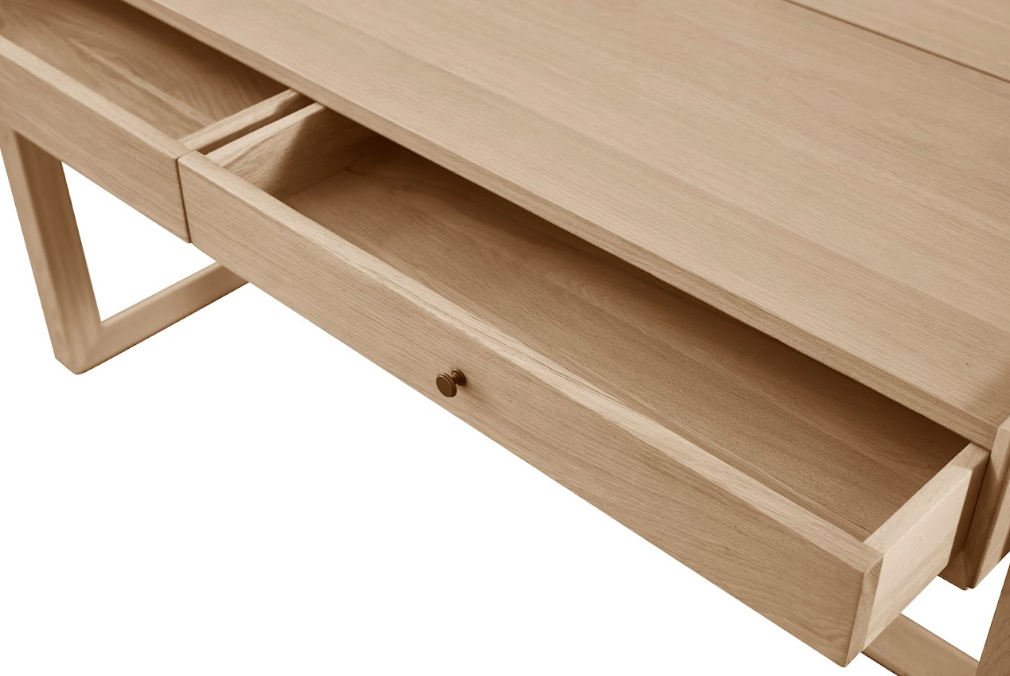 Tommy Franks Offset Solid Oak Desk in Natural   Nicholas John Interiors