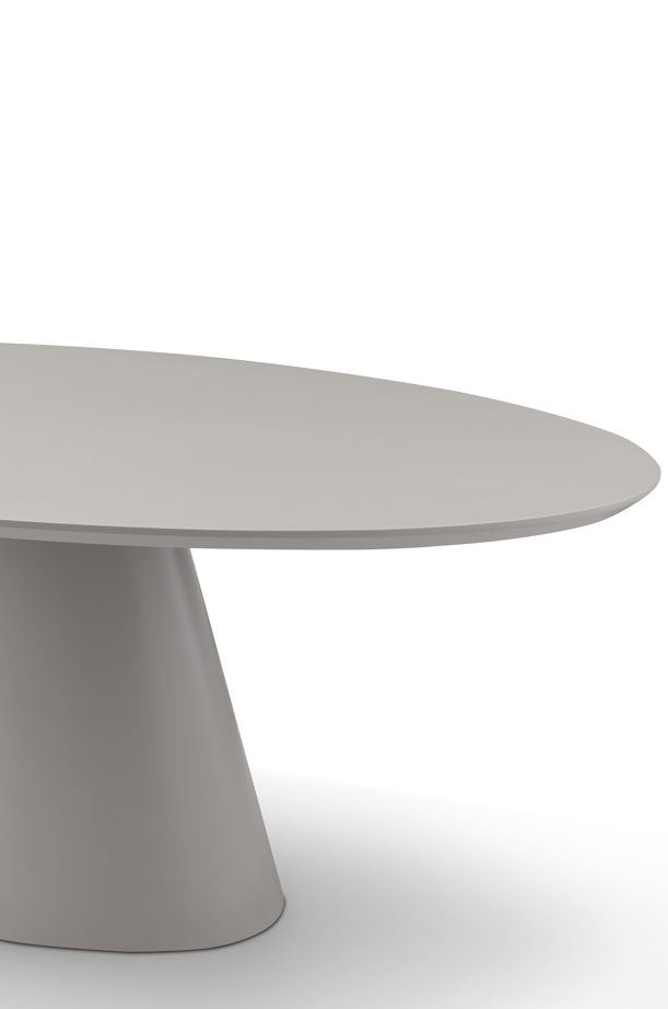 Tommy Franks Tavamo Dining Table - Oval - Matte Beige   Nicholas John Interiors