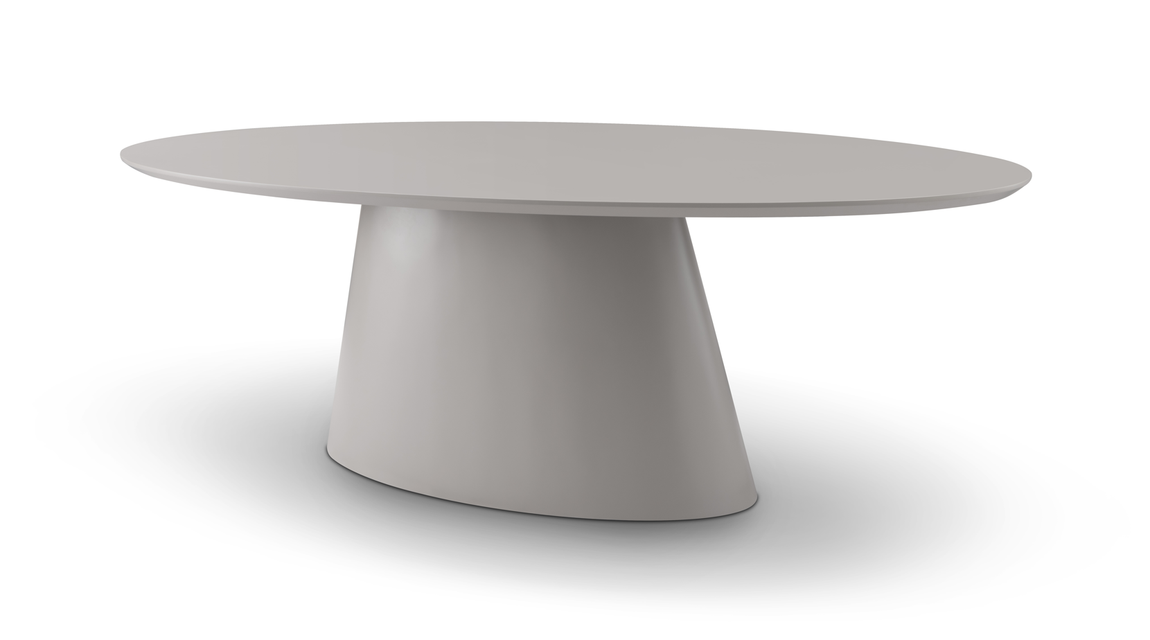 Tommy Franks Tavamo Dining Table - Oval - Matte Beige   Nicholas John Interiors