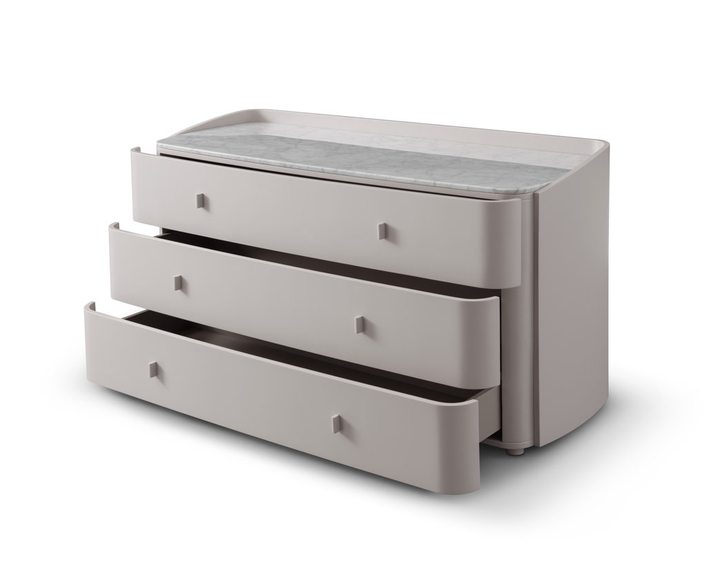 Tommy Franks Vertu Dresser - Matte Beige   Nicholas John Interiors