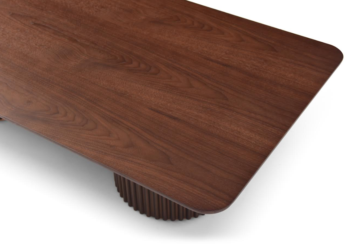 Tommy Franks Lantine Double Pedestal Coffee Table in Walnut   Nicholas John Interiors