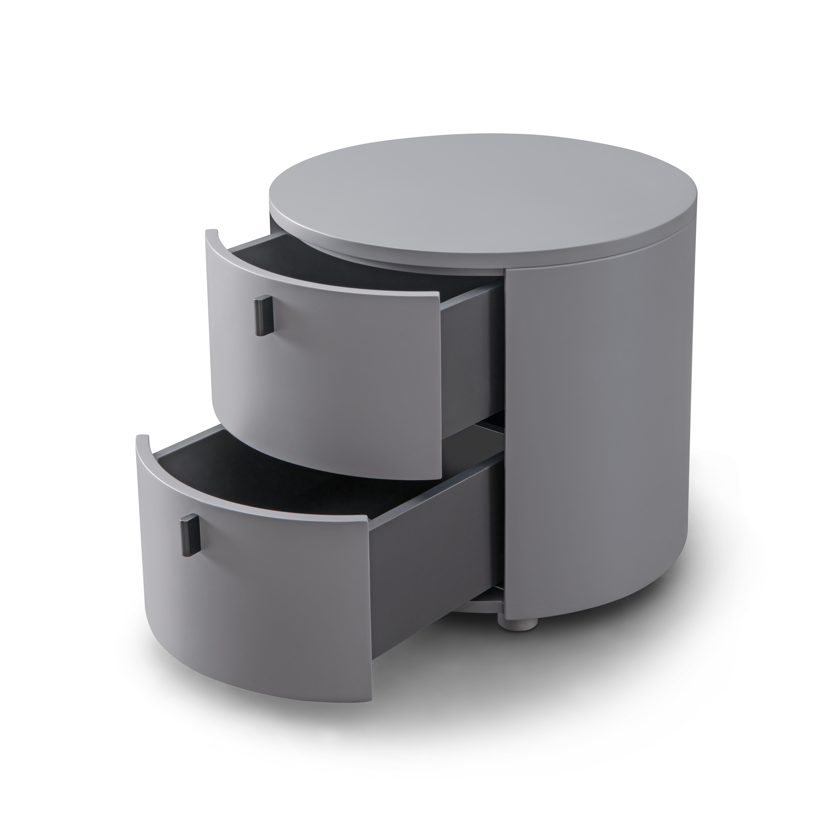 Tommy Franks Sims Bedside -  Matte Grey   Nicholas John Interiors