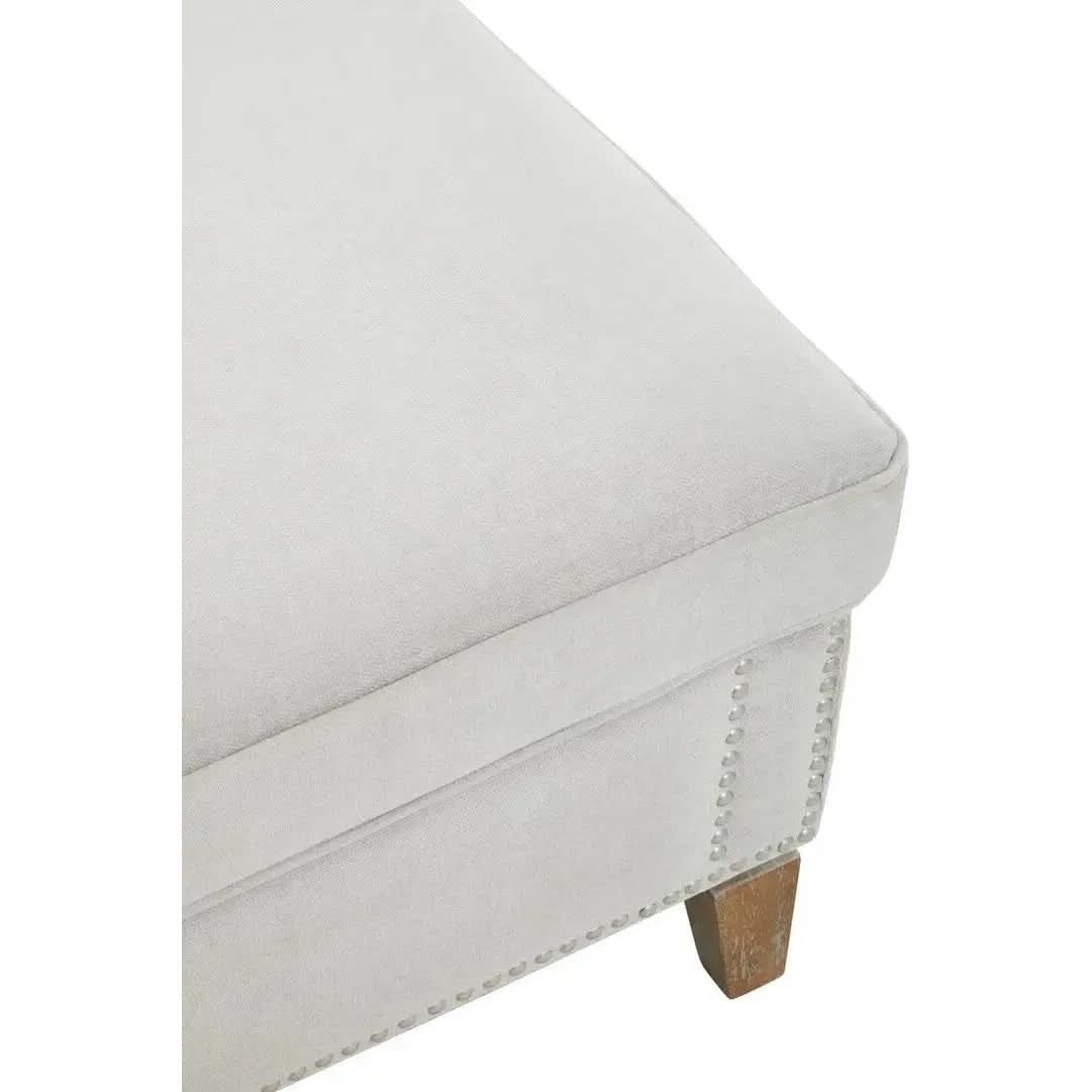 Selton Grey Fabric Footstool   Nicholas John Interiors