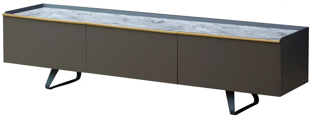 Selzia Grey Marble Top Media Unit   Nicholas John Interiors