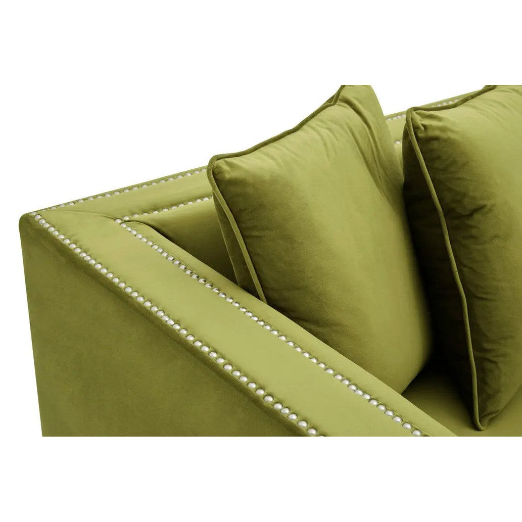 Serina 2 Seat Moss Velvet Sofa   Nicholas John Interiors