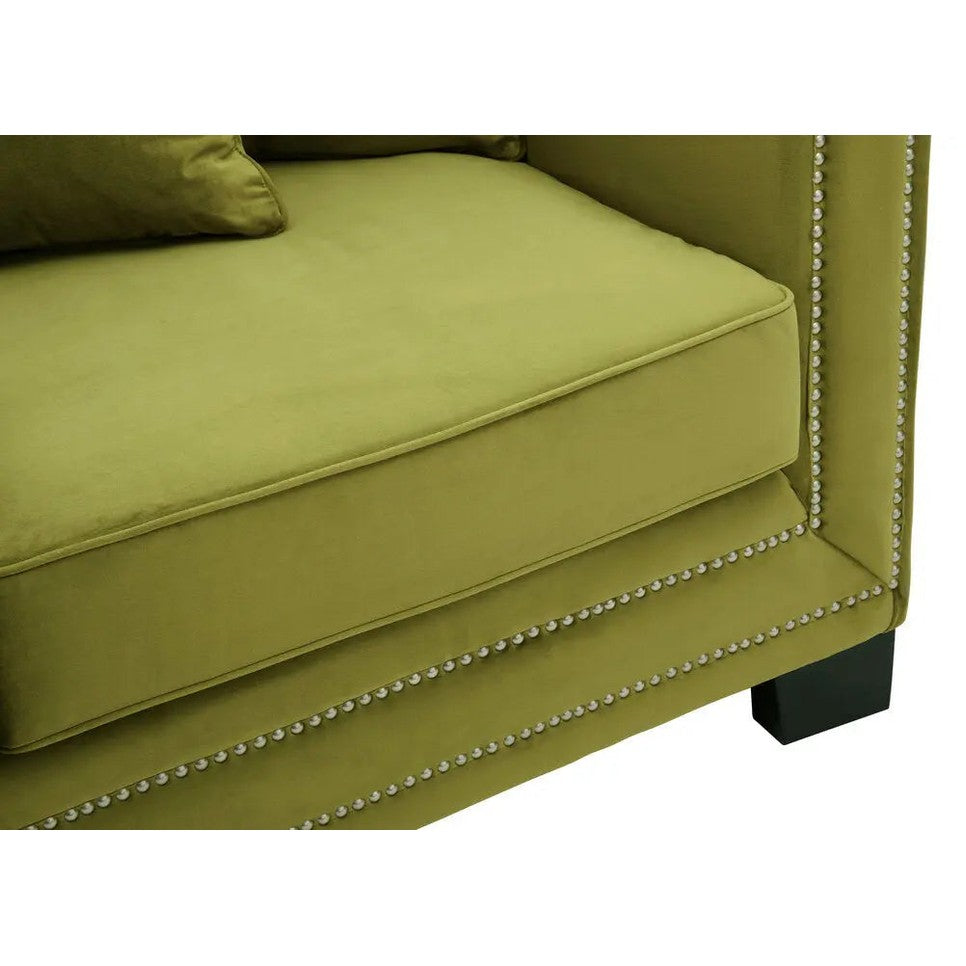 Serina 2 Seat Moss Velvet Sofa   Nicholas John Interiors