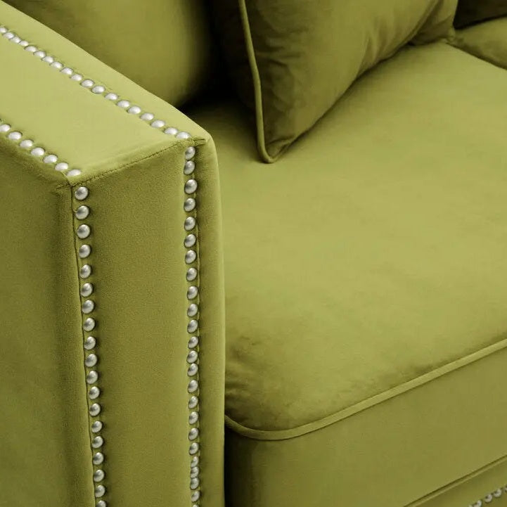 Serina 2 Seat Moss Velvet Sofa   Nicholas John Interiors
