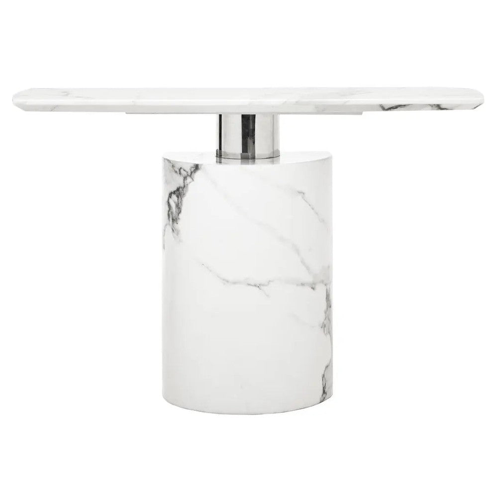 Sestro White Marble Console Table   Nicholas John Interiors