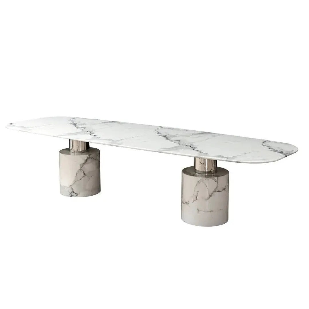 Sestro White Marble Dining Table   Nicholas John Interiors