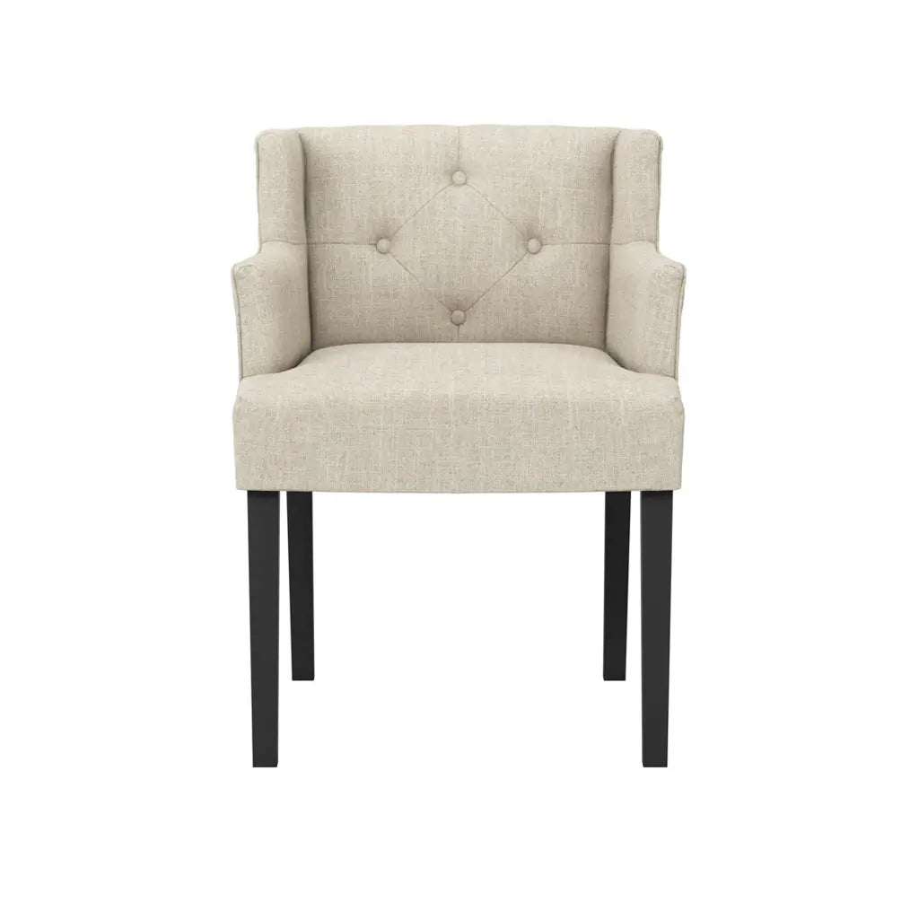 Shay Stone Winged Dining Chair with Arms   Nicholas John Interiors