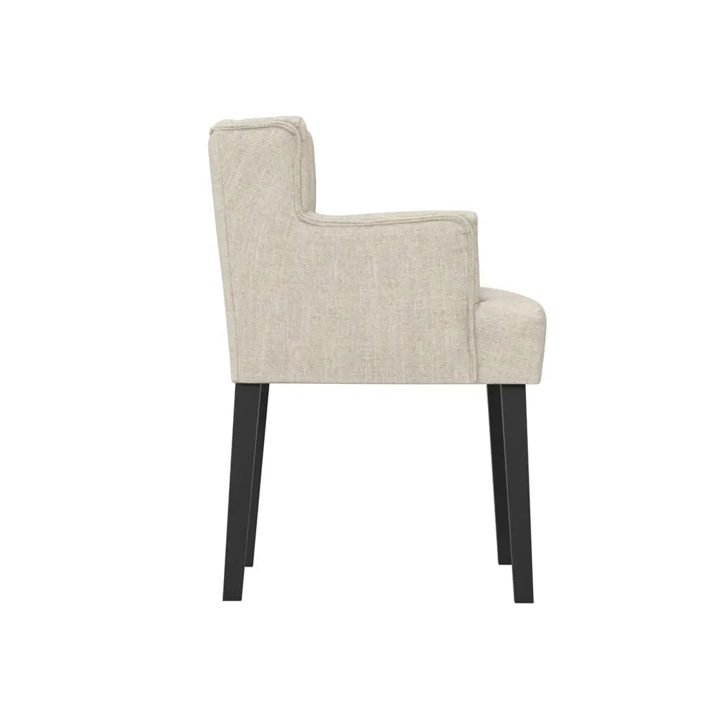 Shay Stone Winged Dining Chair with Arms   Nicholas John Interiors