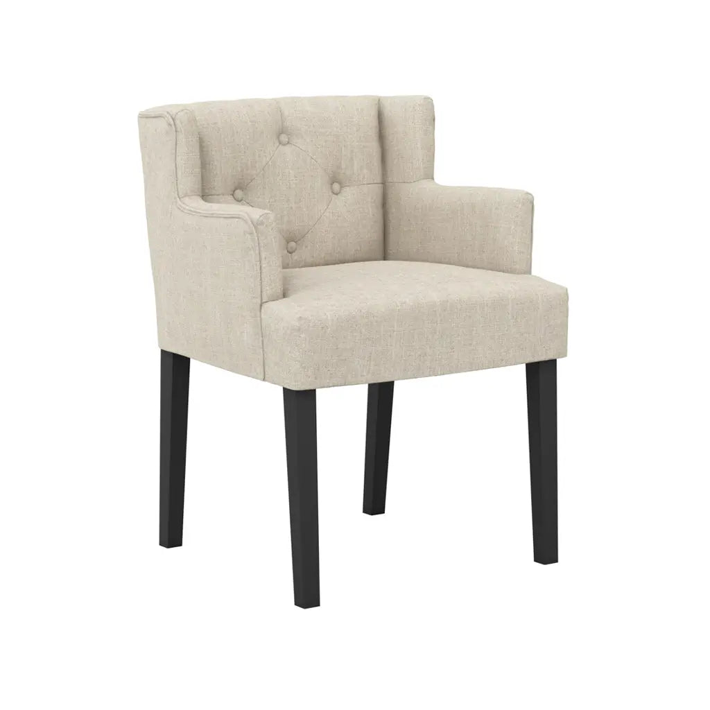 Shay Stone Winged Dining Chair with Arms   Nicholas John Interiors