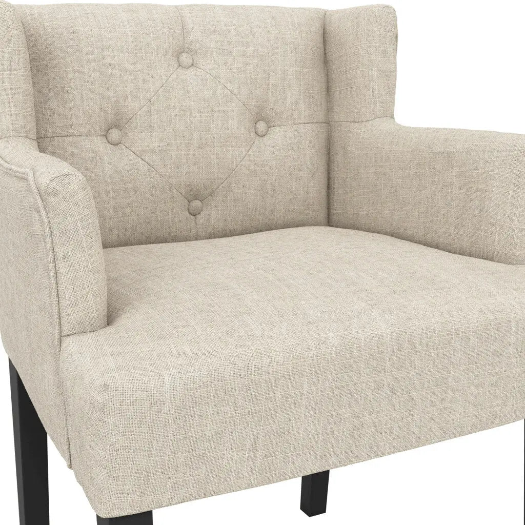 Shay Stone Winged Dining Chair with Arms   Nicholas John Interiors