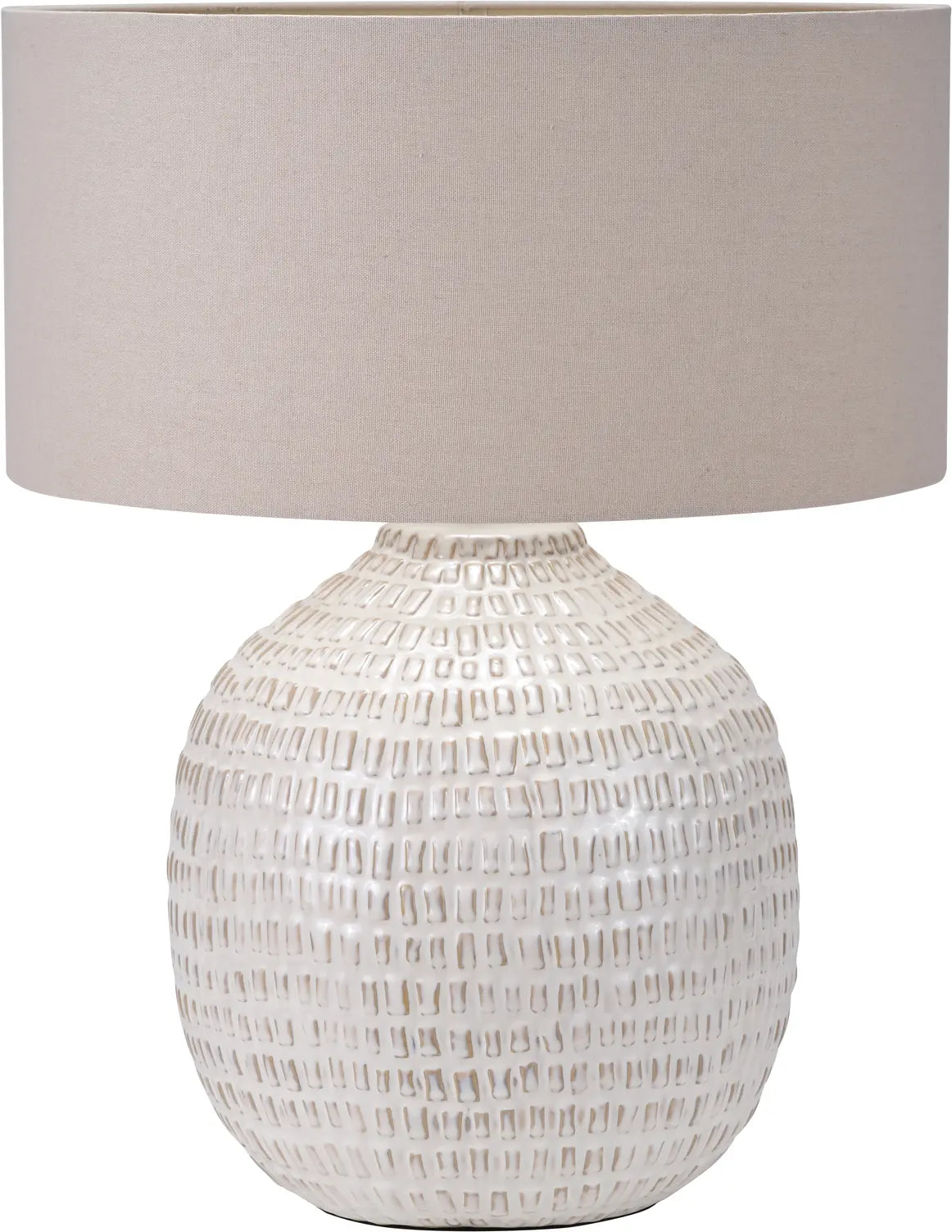 Signe Warm White Linear Textured Ceramic Table Lamp  Nicholas John Interiors