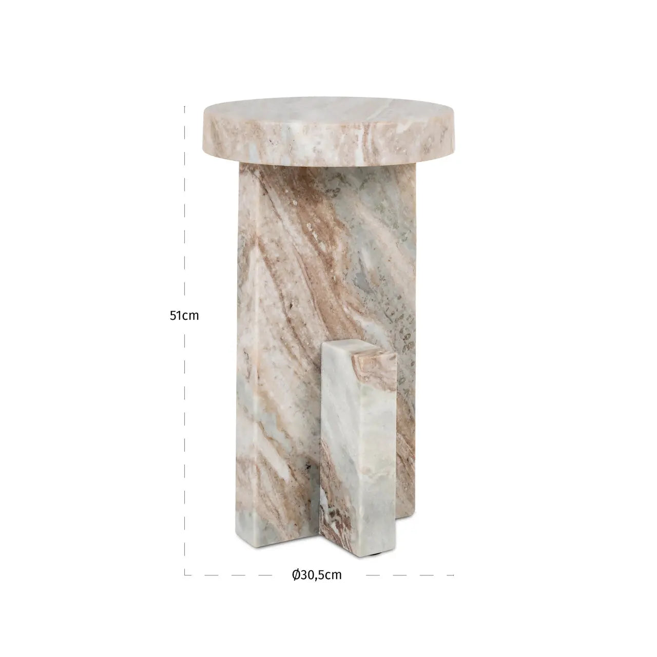 Sion Blush Beige End table   Nicholas John Interiors