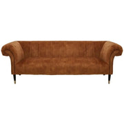 Siora Three Seat Gold Velvet Sofa   Nicholas John Interiors