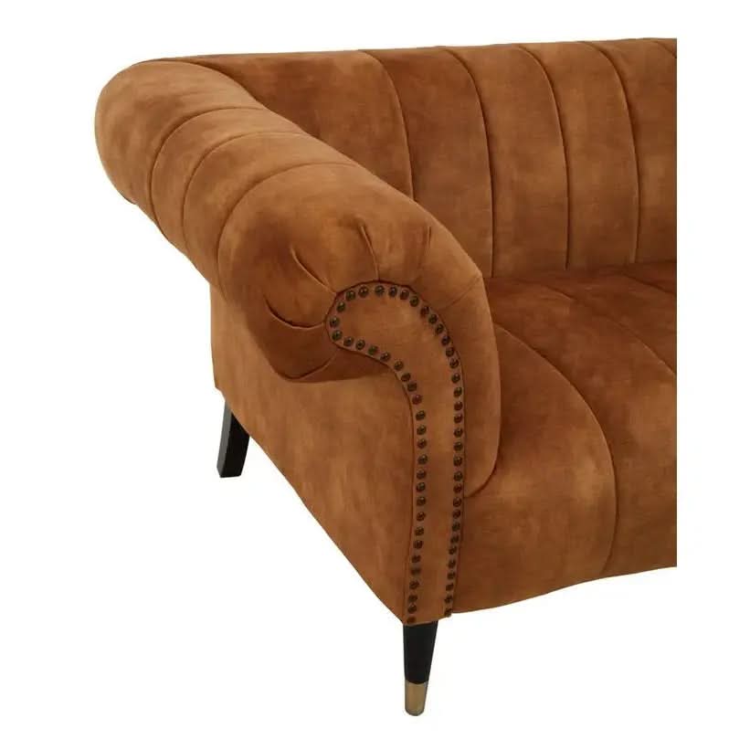 Siora Three Seat Gold Velvet Sofa   Nicholas John Interiors
