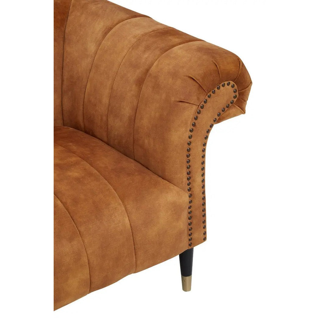 Siora Two Seat Gold Velvet Sofa   Nicholas John Interiors