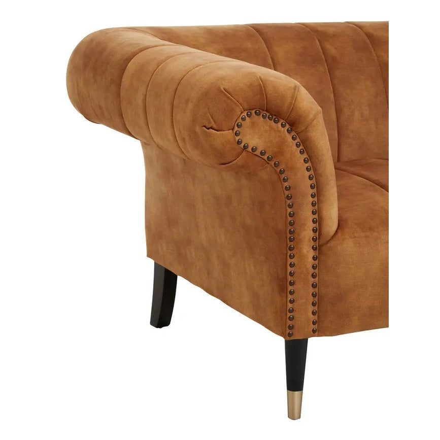 Siora Two Seat Gold Velvet Sofa   Nicholas John Interiors