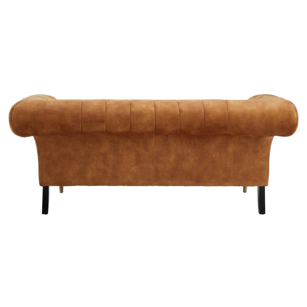 Siora Two Seat Gold Velvet Sofa   Nicholas John Interiors