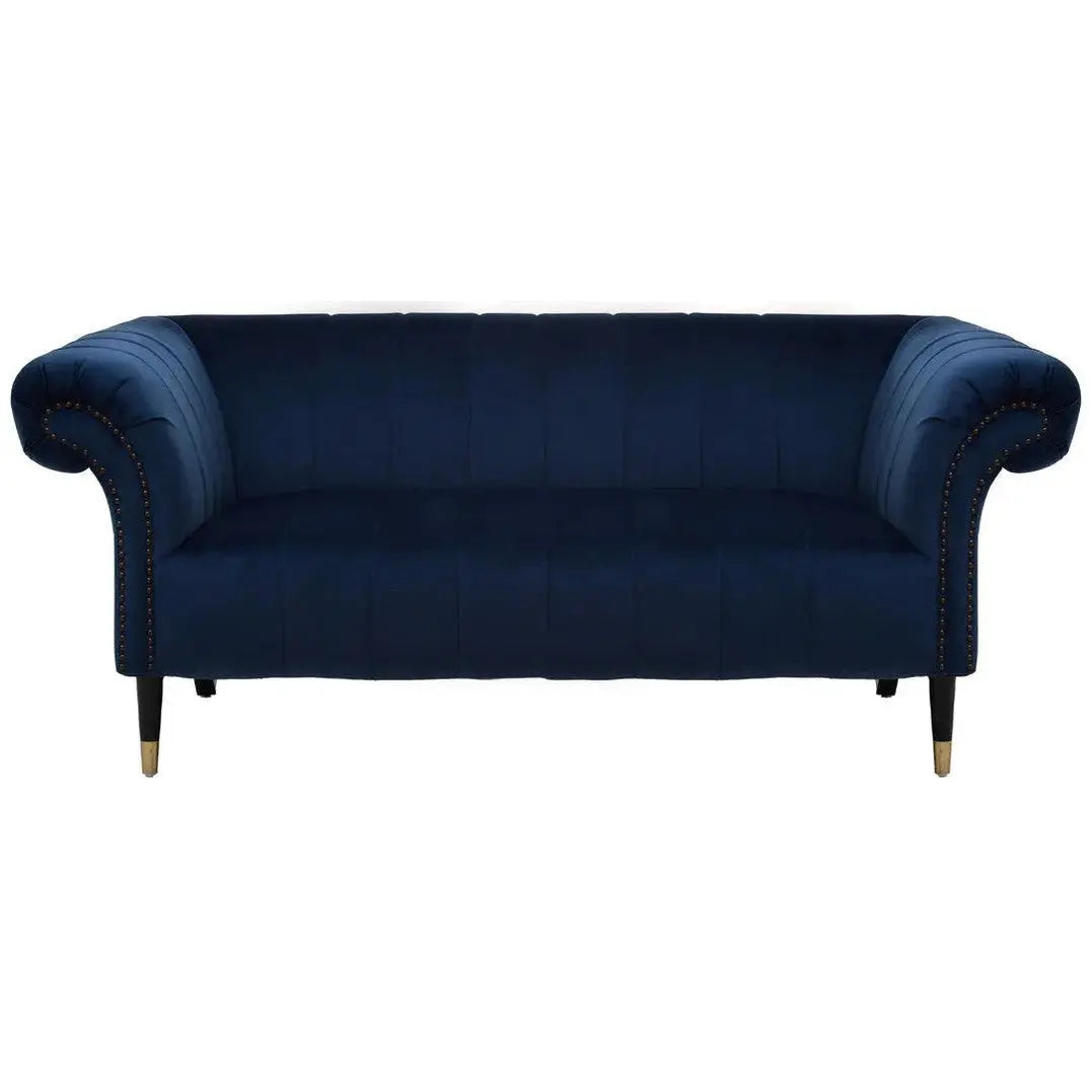 Siora Two Seat Midnight Blue Velvet Sofa   Nicholas John Interiors