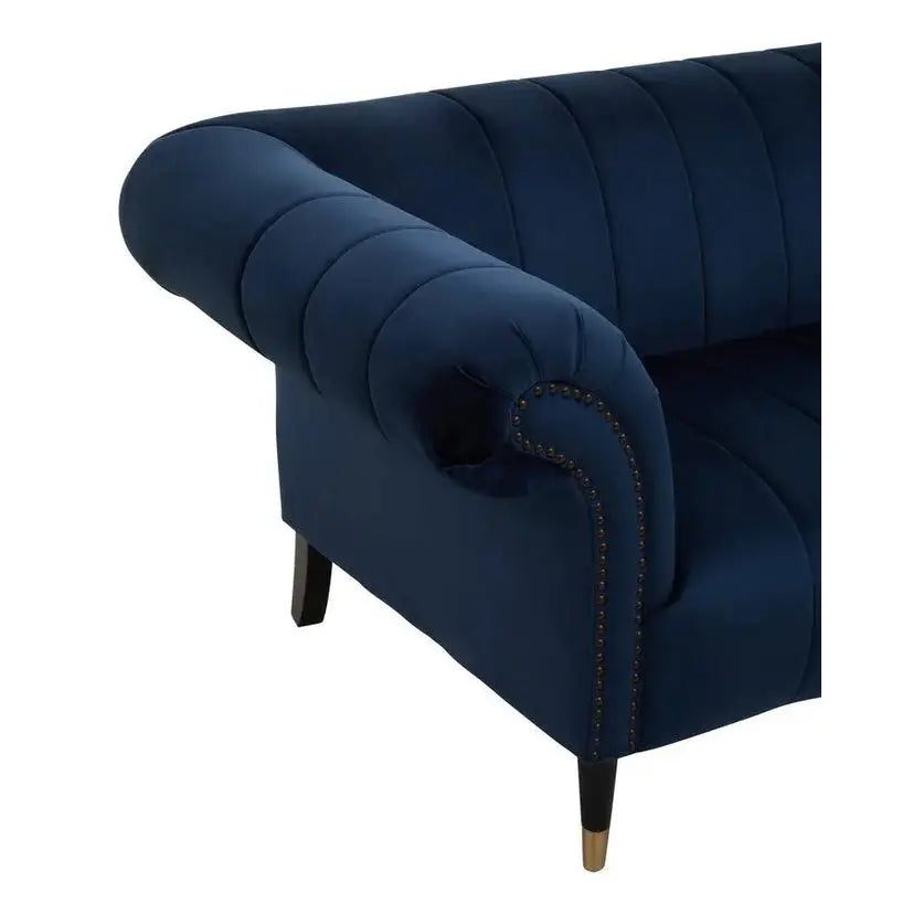 Siora Two Seat Midnight Blue Velvet Sofa   Nicholas John Interiors
