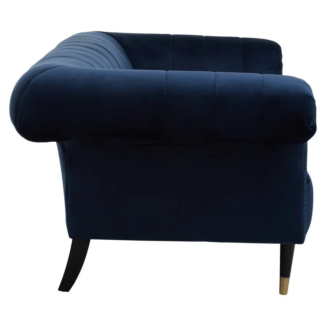 Siora Two Seat Midnight Blue Velvet Sofa   Nicholas John Interiors