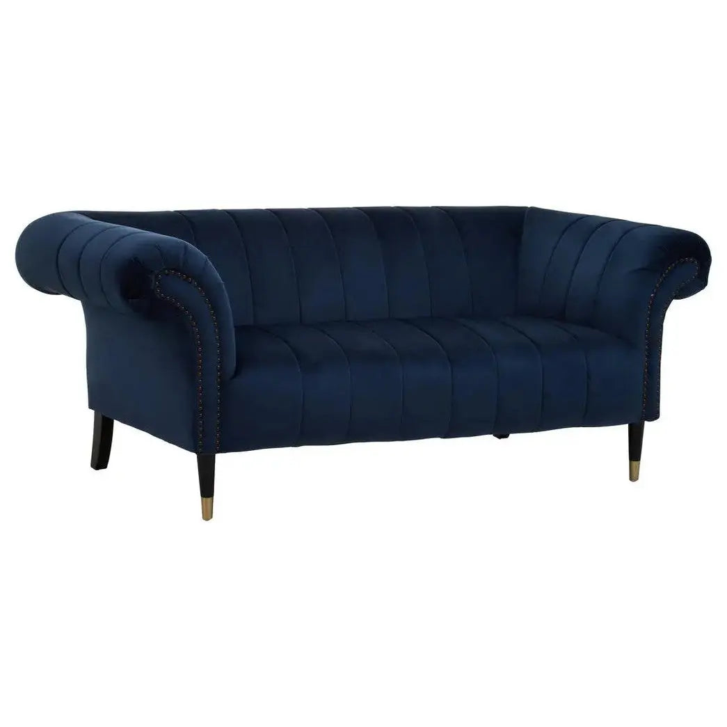 Siora Two Seat Midnight Blue Velvet Sofa   Nicholas John Interiors
