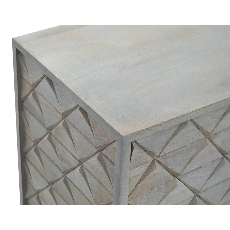 Siro Grey Mango Wood Sideboard with Gold Legs   Nicholas John Interiors