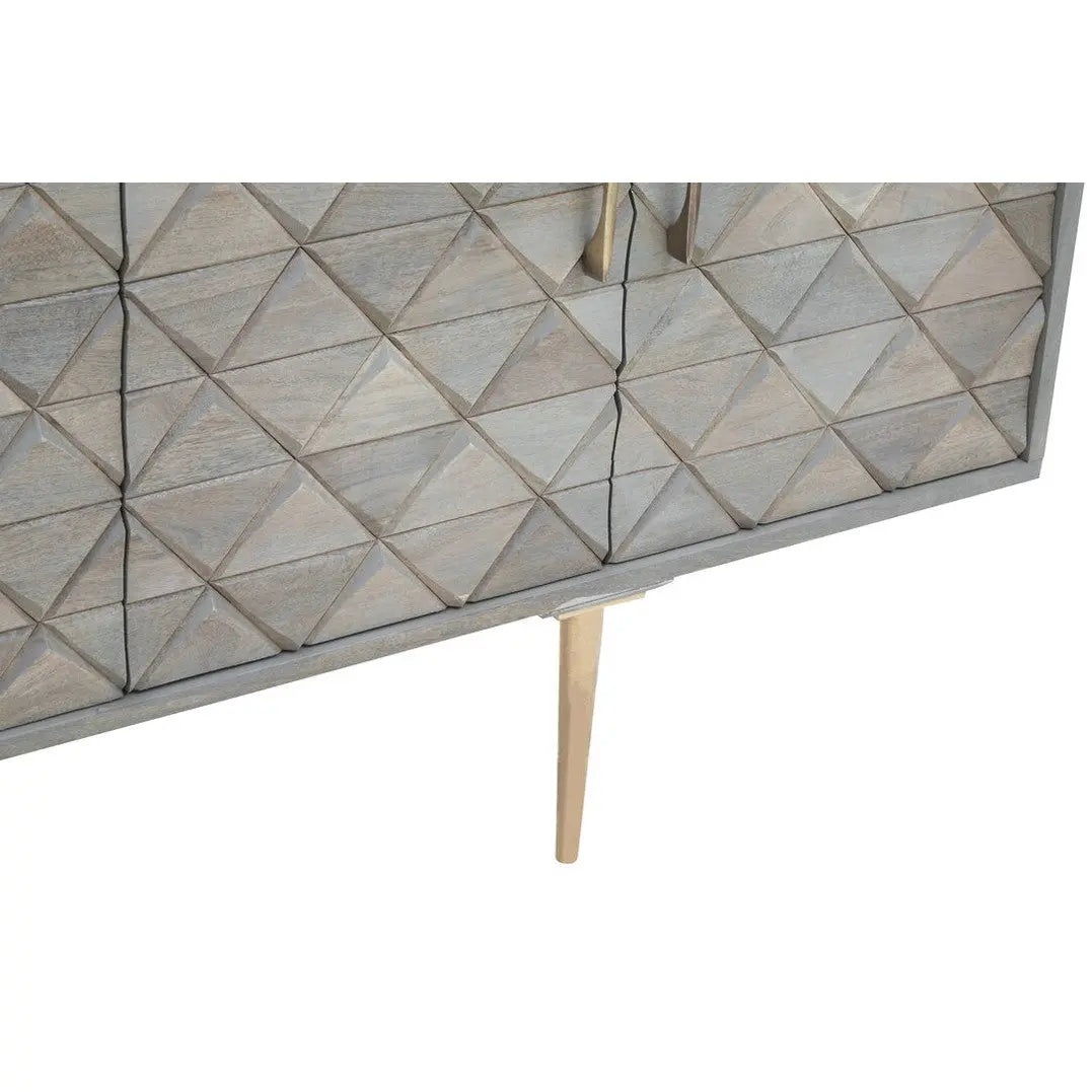 Siro Grey Mango Wood Sideboard with Gold Legs   Nicholas John Interiors