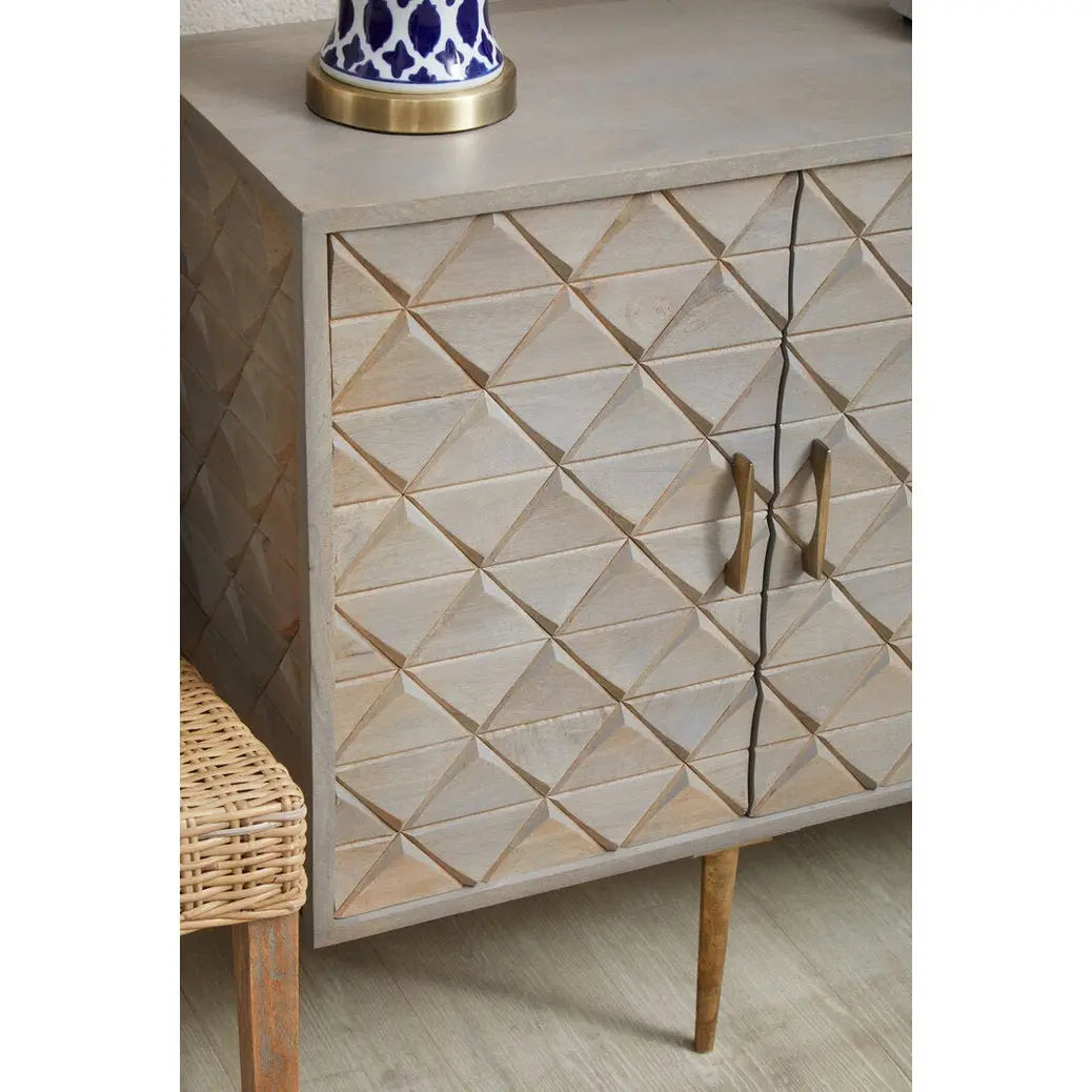 Siro Grey Mango Wood Sideboard with Gold Legs   Nicholas John Interiors