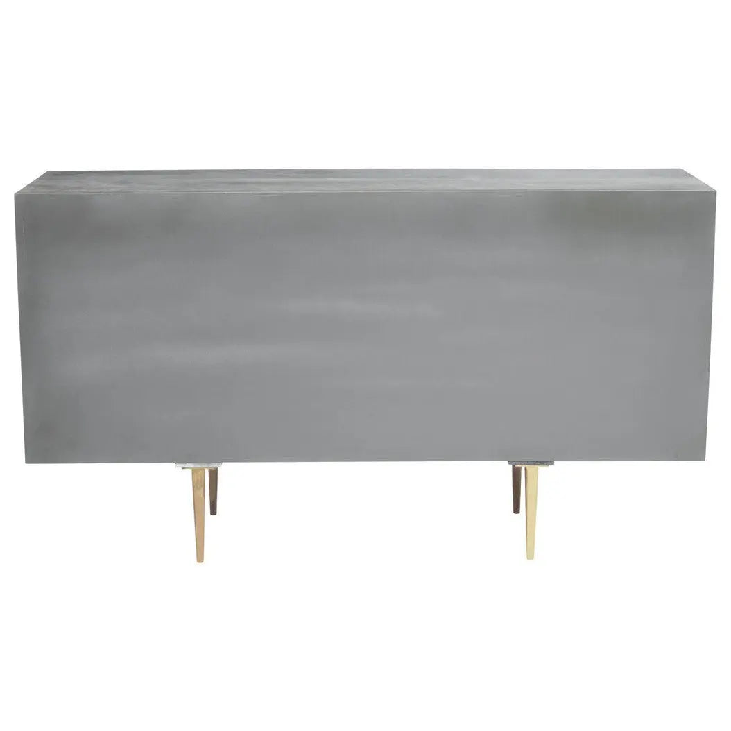Siro Grey Mango Wood Sideboard with Gold Legs   Nicholas John Interiors